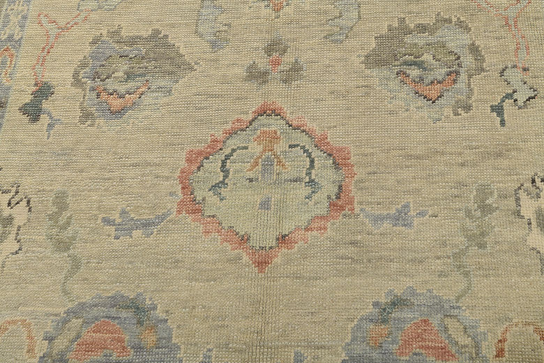 6.4 x 9.5 ft Hand Knotted Oushak Rug