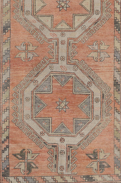 3.4 x 11.1 ft Hand Knotted Oushak Runner