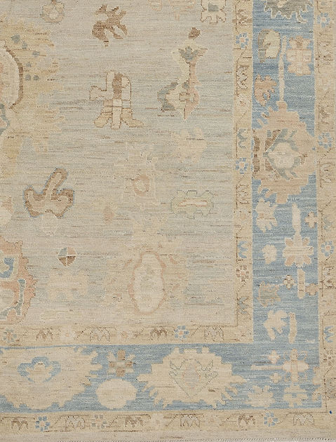 8 x 10.7 ft Hand Knotted Oushak Rug