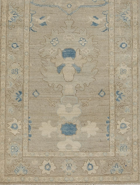 2.7 x 7.9 ft Hand Knotted Oushak Runner