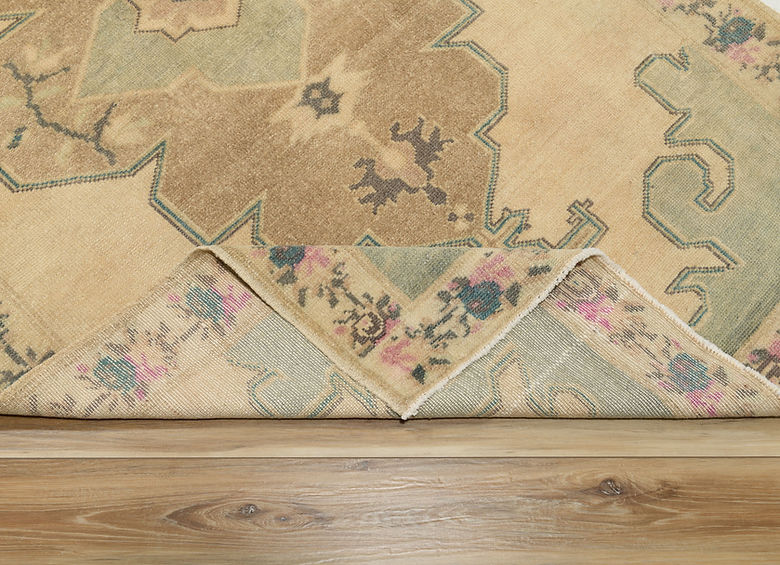 3.10 x 6.3 ft Hand Knotted Vintage Oushak Rug