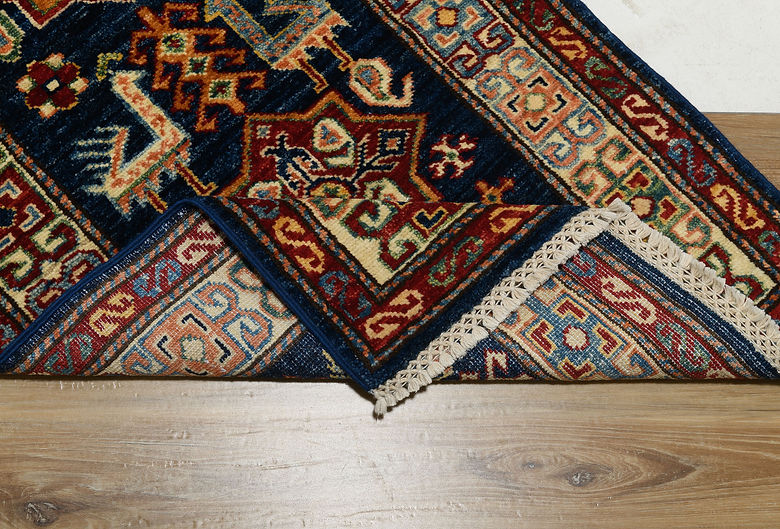 1.11 x 6.5 ft Hand Knotted Kazak Runner