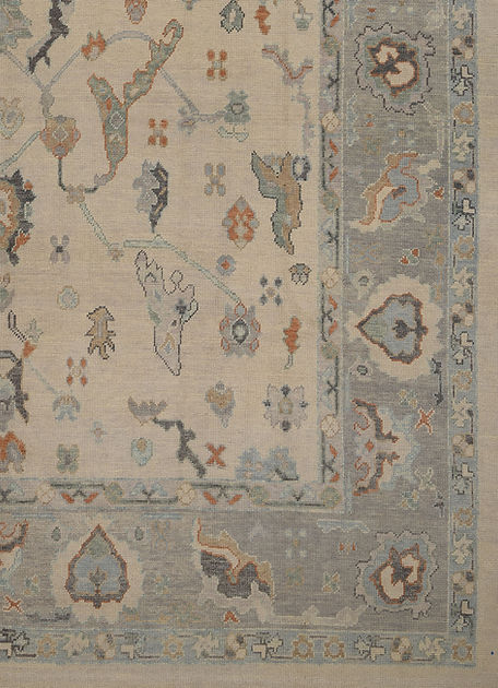 10.2 x 13.9 ft Hand Knotted Turkish Oushak Rug