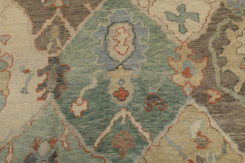 8.1 x 10 ft Hand Knotted Oushak Rug
