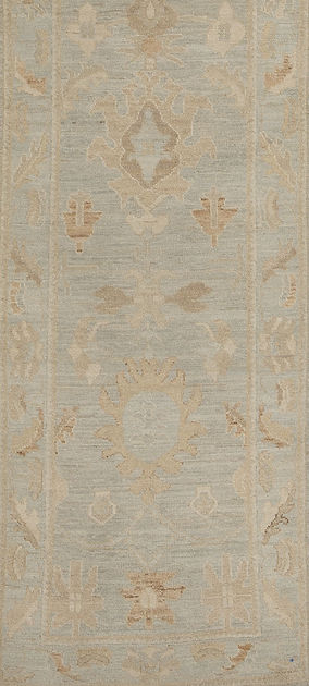 2.10 x 13.2 ft Hand Knotted Oushak Runner