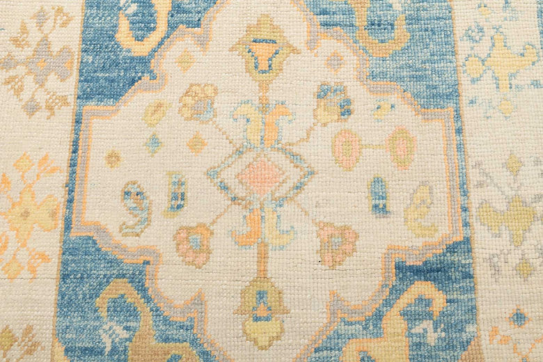 3.1 x 12.5 ft Hand Knotted Oushak Runner