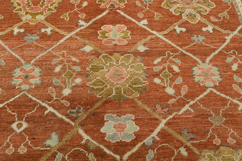 6.5 x 9.4 ft Hand Knotted Oushak Rug