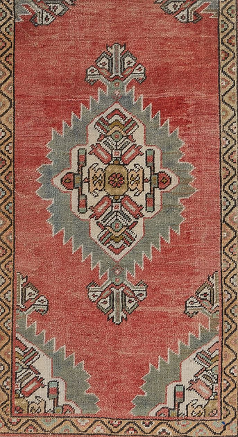 2.5 x 8.8 ft Hand Knotted Vintage Oushak Runner