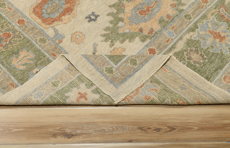 9.2 x 11.9 ft Hand Knotted Oushak Rug
