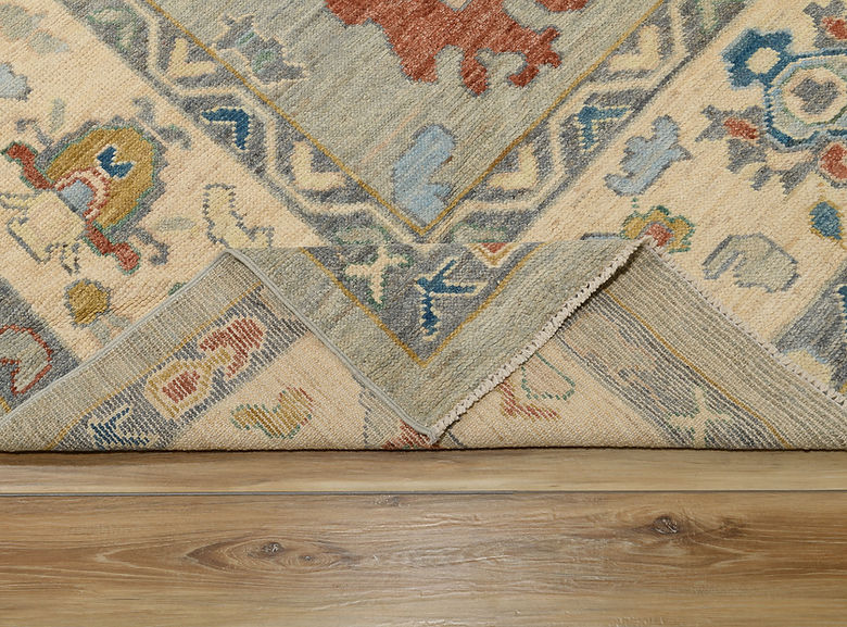 9.10 x 11.5 ft Hand Knotted Oushak Rug