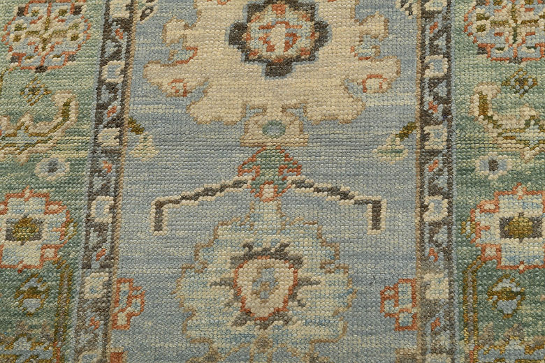 2.11 x 6 ft Hand Knotted Oushak Runner