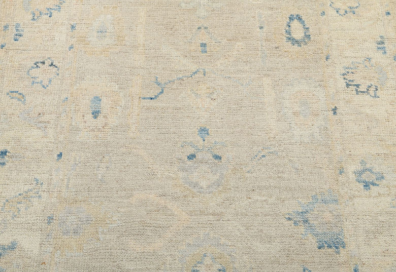 3 x 11.5 ft Hand Knotted Oushak Runner