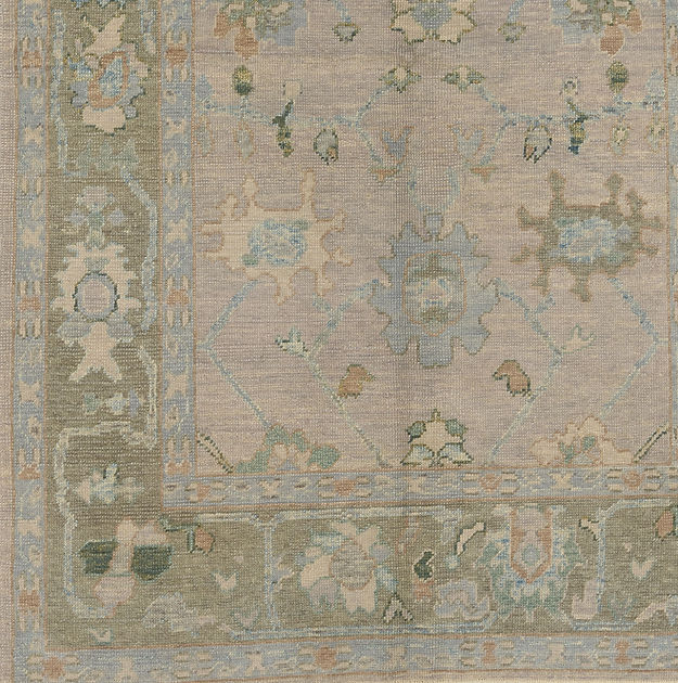 6.1 x 9 ft Hand Knotted Oushak Rug