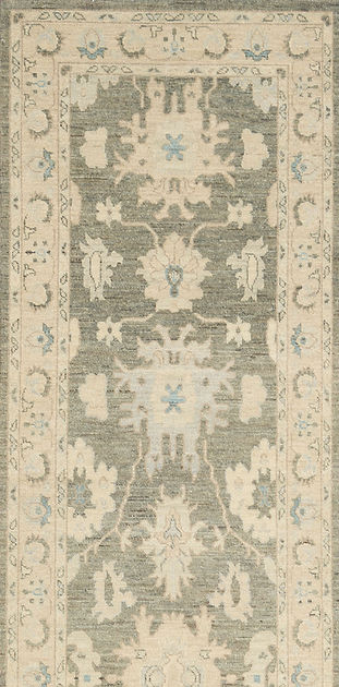 2.10 x 10.11 ft Hand Knotted Oushak Runner