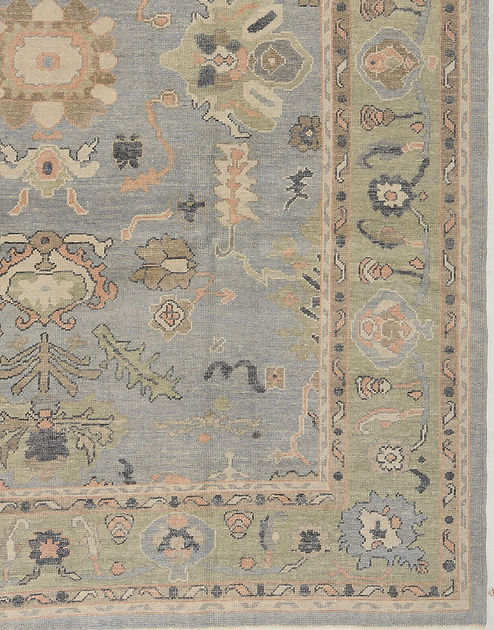 9 x 12 ft Hand Knotted Oushak Rug