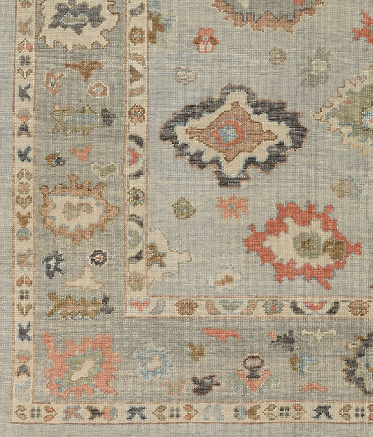 8.3 x 9.7 ft Hand Knotted Oushak Rug
