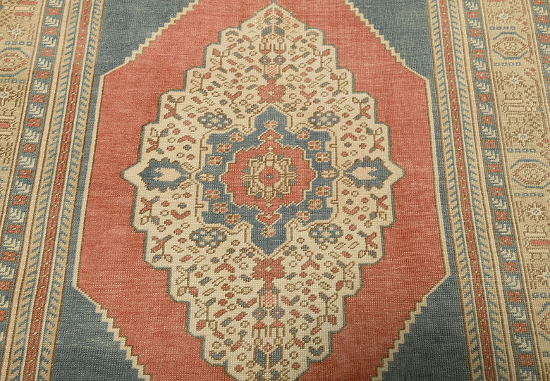 3.10 x 6.3 ft Hand Knotted Vintage Oushak Rug