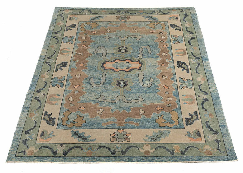 8 x 10 ft Hand Knotted Oushak Rug