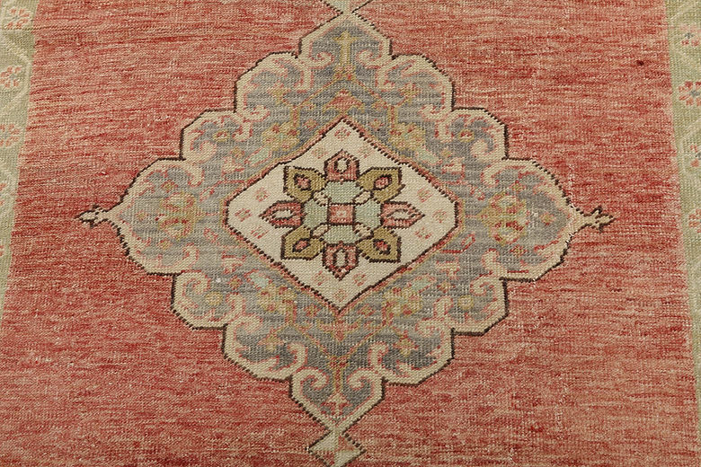 3.2 x 11.9 ft Hand Knotted Vintage Oushak Runner