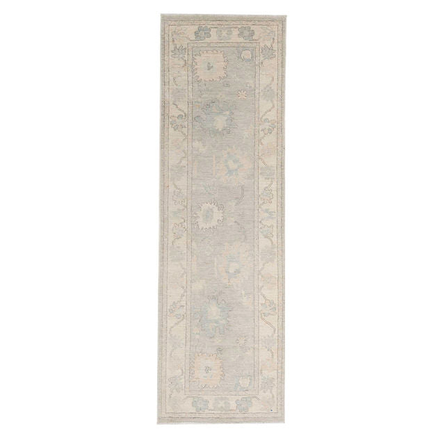 2.9 x 8.9 ft Hand Knotted Oushak Runner