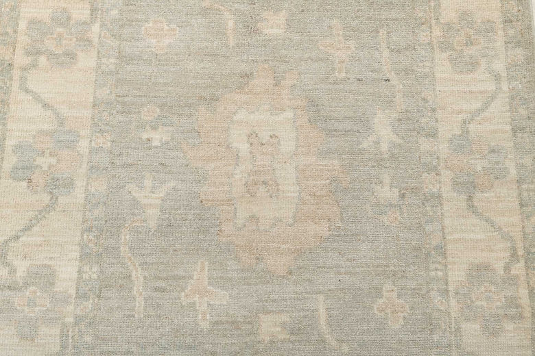 2.11 x 11.6 ft Hand Knotted Oushak Runner