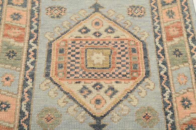 3 x 14.9 ft Hand Knotted Oushak Runner