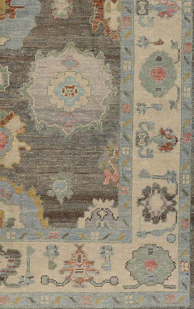 6.4 x 9.6 ft Hand Knotted Oushak Rug