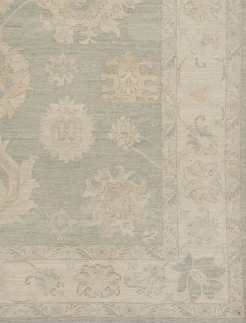 9 x 11.8 ft Hand Knotted Oushak Rug