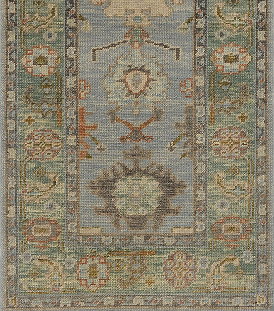 2.11 x 6 ft Hand Knotted Oushak Runner