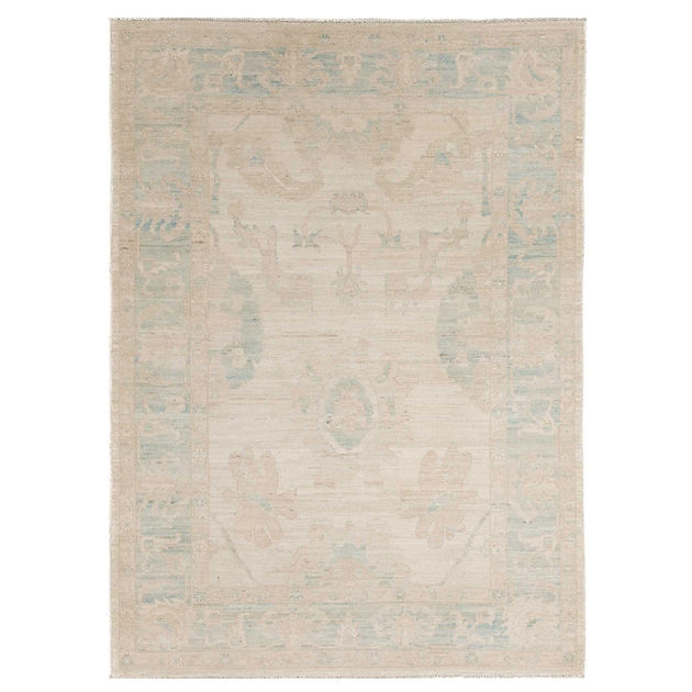 4.11 x 6.10 ft Hand Knotted Oushak Rug
