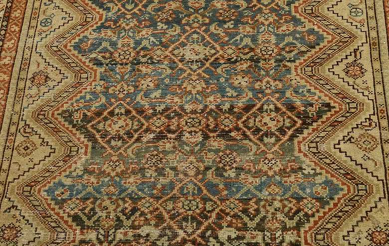 4.11 x 10.8 ft Hand Knotted Vintage Malayer Rug