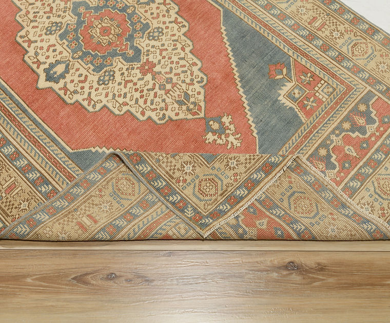 3.10 x 6.3 ft Hand Knotted Vintage Oushak Rug