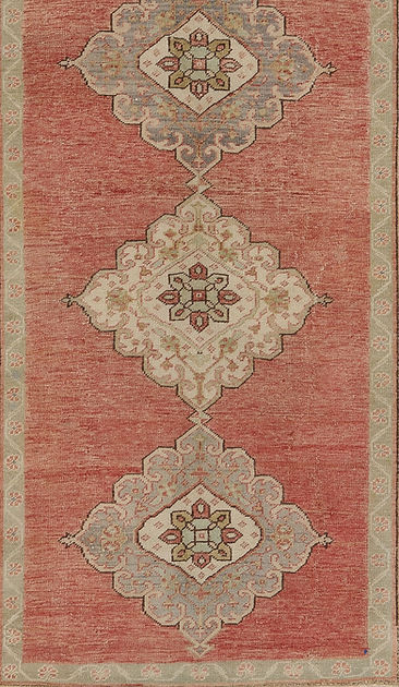 3.2 x 11.9 ft Hand Knotted Vintage Oushak Runner