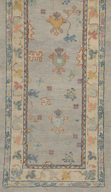 2.9 x 7.11 ft Hand Knotted Oushak Runner