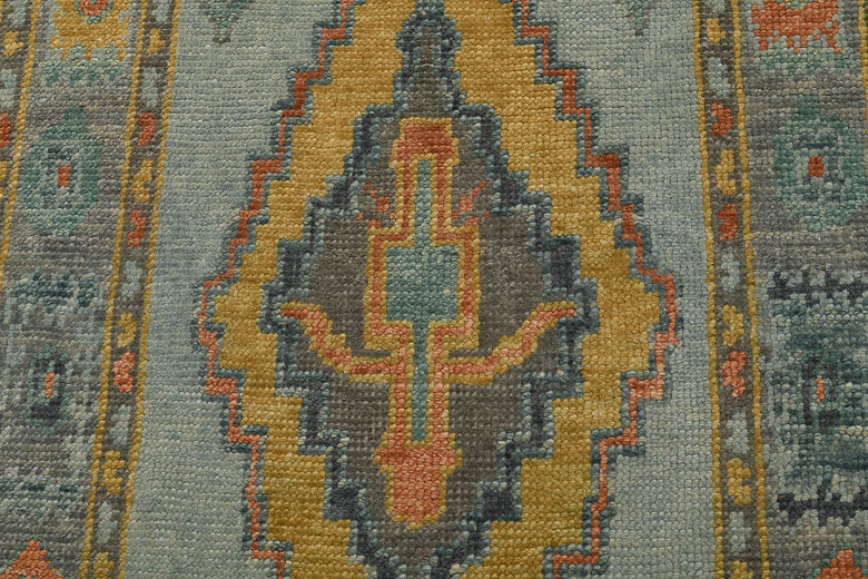 2.8 x 9.7 ft Hand Knotted Oushak Rug