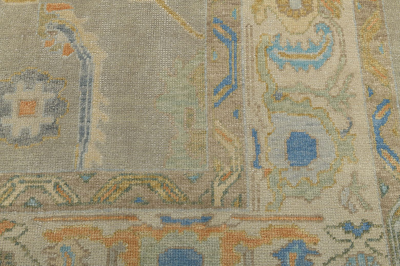 8.10 x 11 ft Hand Knotted Oushak Rug
