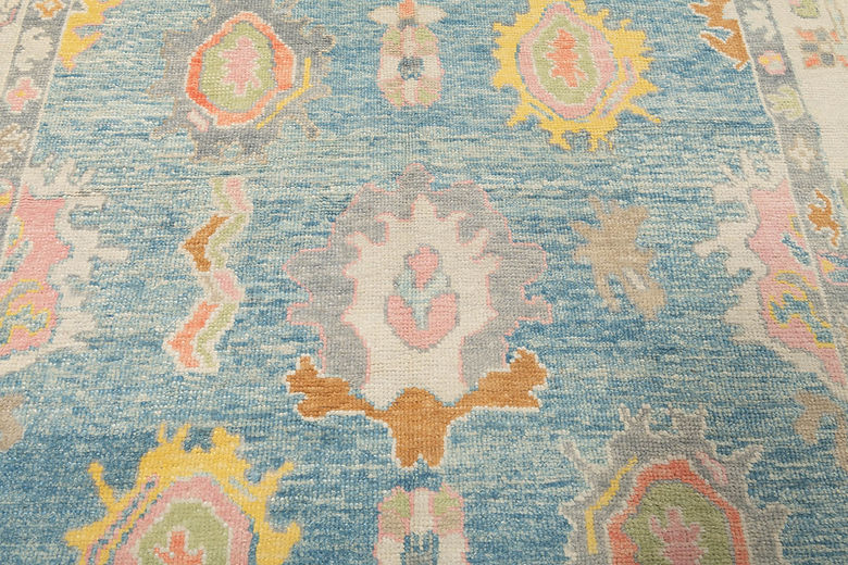 7.1 x 12 ft Hand Knotted Oushak Rug