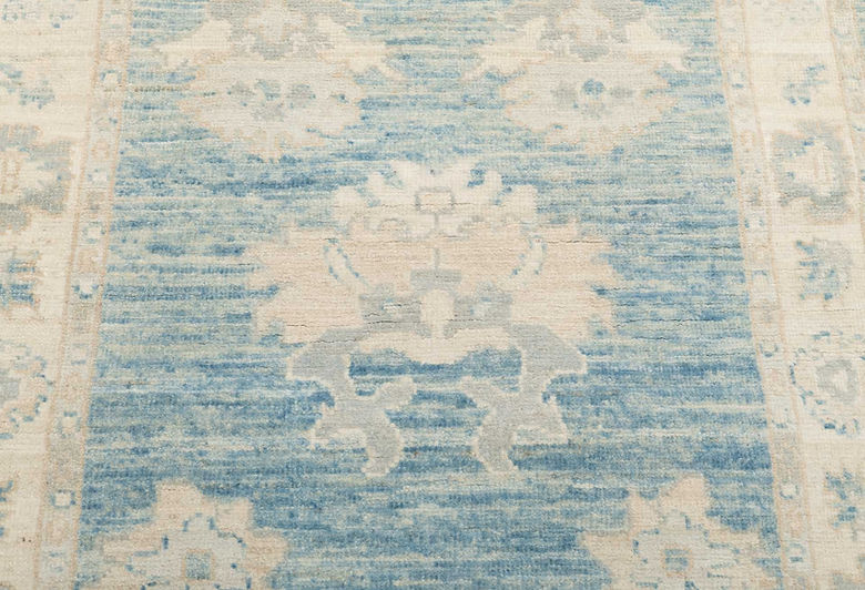 2.9 x 8 ft Hand Knotted Oushak Runner
