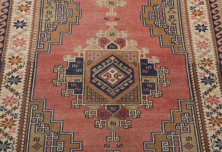 3.2 x 11.5 ft Hand Knotted Vintage Oushak Runner