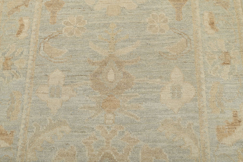 2.10 x 13.2 ft Hand Knotted Oushak Runner