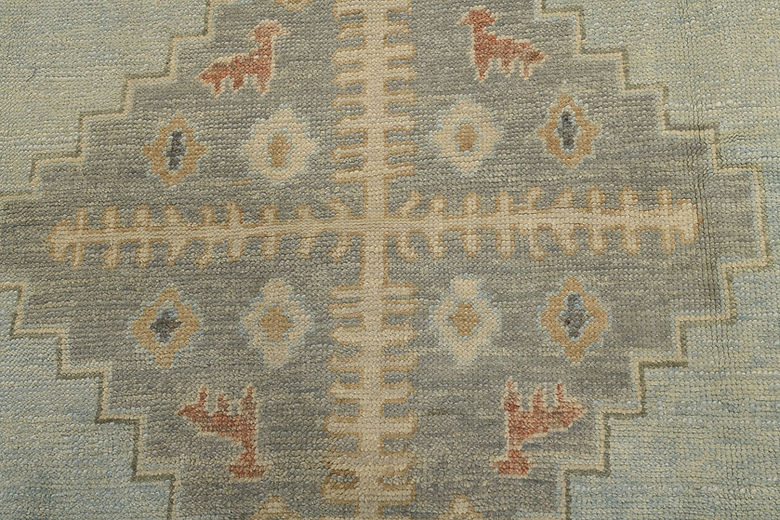 8.10 x 12.7 ft Hand Knotted Oushak Rug