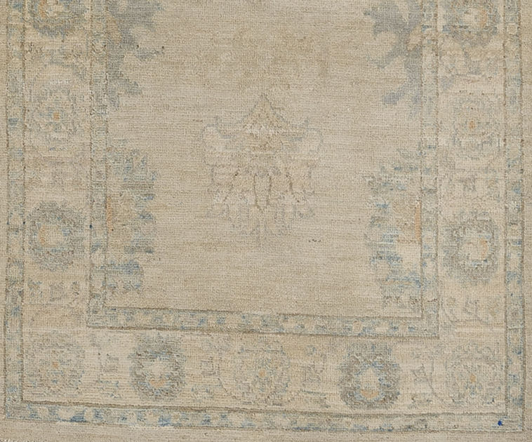 3.2 x 4.11 ft Hand Knotted Oushak Rug