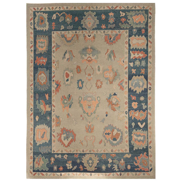 10.6 x 14.3 ft Hand Knotted Oushak Rug