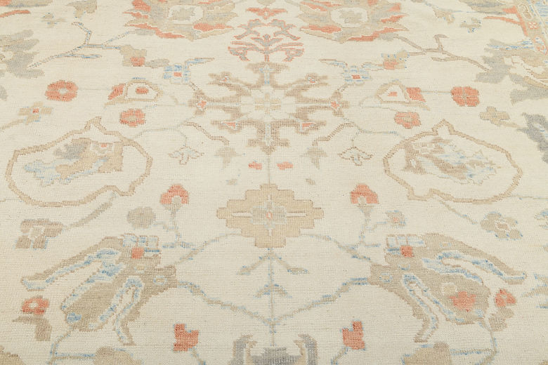 8.11 x 12.1 ft Hand Knotted Oushak Rug