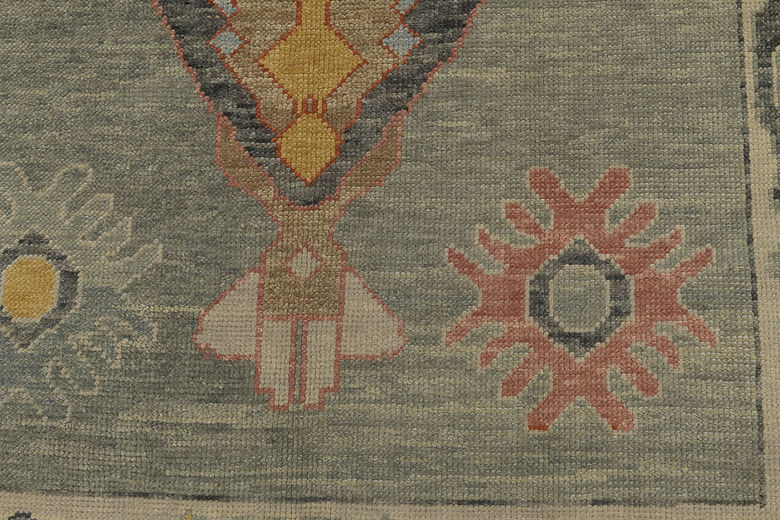 5.2 x 8.1 ft Hand Knotted Oushak Rug