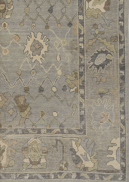 9.2 x 12.3 ft Hand Knotted Oushak Rug