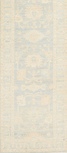 3 x 12.9 ft Hand Knotted Oushak Runner