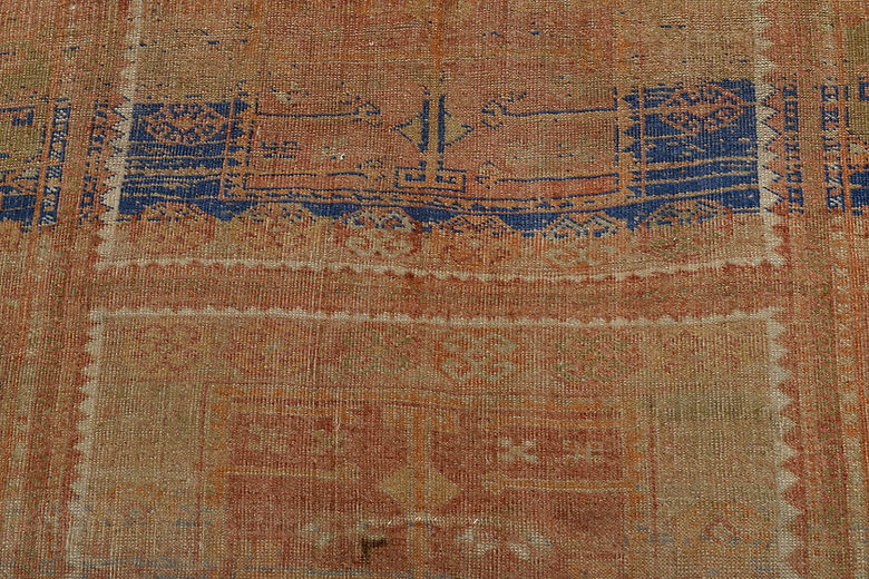 4.1 x 10.8 ft Hand Knotted Vintage Oushak Runner