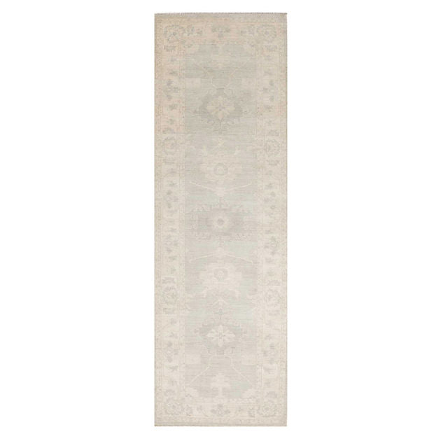 2.10 x 9.3 ft Hand Knotted Oushak Runner