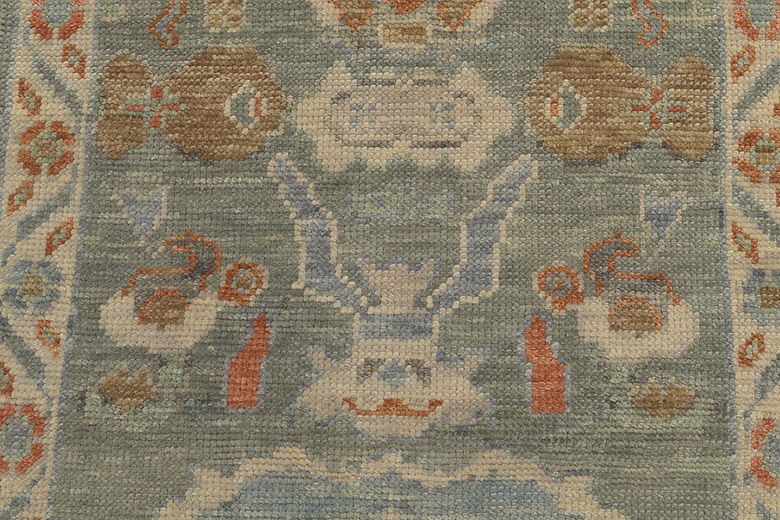 2.6 x 8.2 ft Hand Knotted Oushak Runner